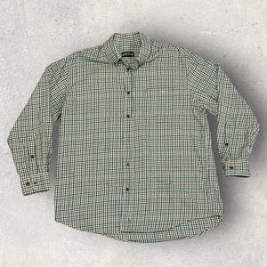 ORVIS Men’s Cotton Wool Flannel Button Down Shirt Long Sleeve Houndstooth Sz. L